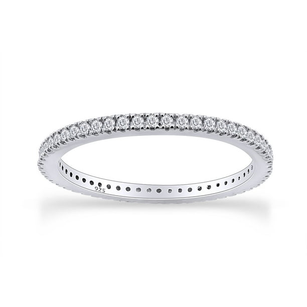 Round Wedding Engagement Eternity CZ Stones Studded 14K White Gold Silver Ring Round Wedding Engagement Eternity CZ Stones Studded 14K White Gold Silver Ring